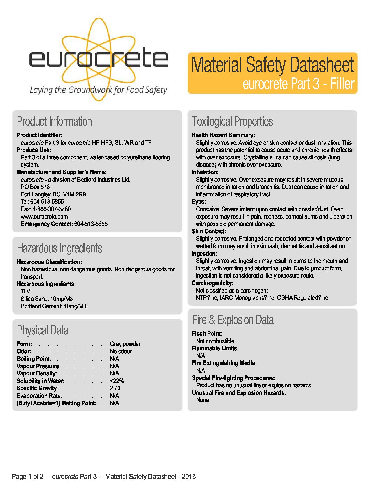 MSDS eurocrete Part 3